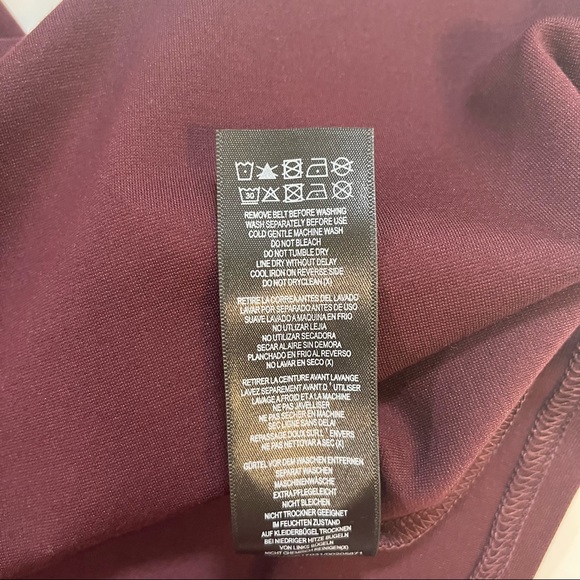 City Chic Maroon Square Neck Dress with Belt Size XXL - Picture 5 of 9